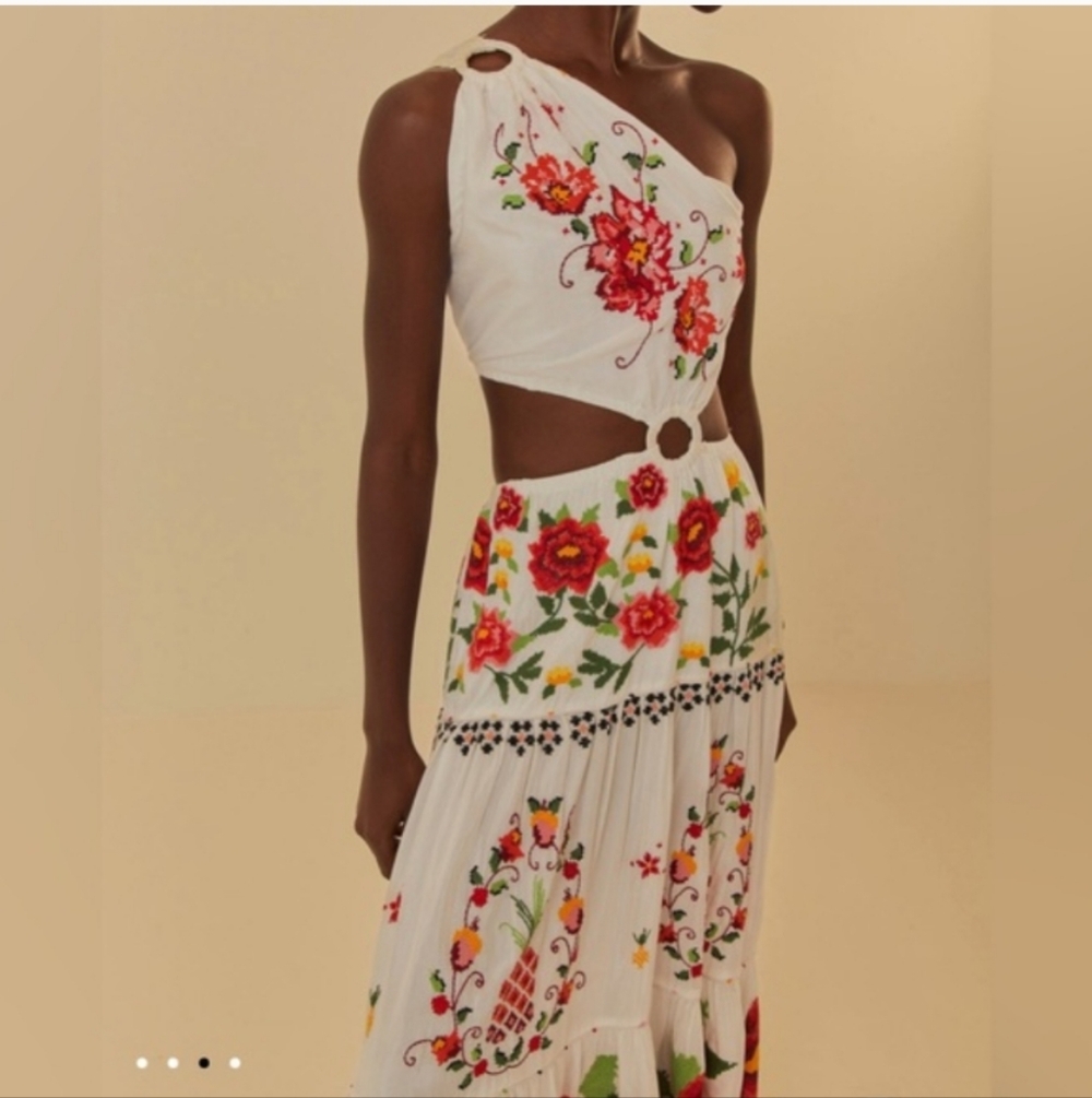 Farm Rio Embroidered Carmina Floral Maxi Dress - Picture 3 of 16